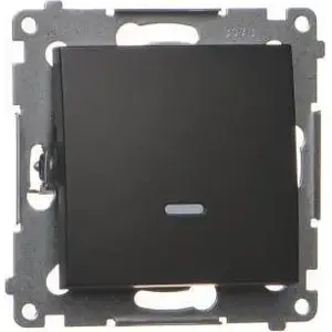 Single-pole switch module with LED indicator Kontakt-Simon Simon 54 DW1L.01/49 10AX 250V quick-connect black matte