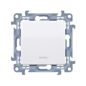 Pushbutton switch Kontakt-Simon CP1L.01/11, plastic housing, 250V AC, 10A, white, 77×42 mm