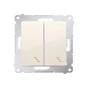 Electrical switch Kontakt‑Simon DW6/2L.01/41, white, plastic housing, IP20/IP44, 250V AC, 10A, 75×41 mm