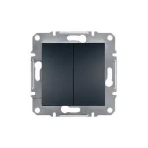 Switch, Schneider Electric EPH0300371 candle-style with indicator, screw terminals, frameless, graphite