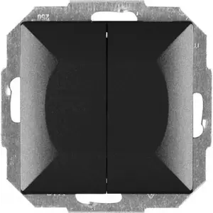 Wall-mounted candle switch Abex WP-2P Perła black — two-pole decorative switch