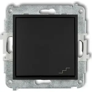 Mini stair switch Karlik 12MWP-3, black matte, single-pole stair/timer control, compact wall mount