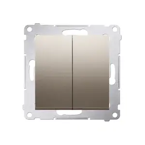Electrical switch Kontakt-Simon DW5.01/44, plastic housing, gold, IP20/IP44, 250V AC, 10A, 75×41 mm