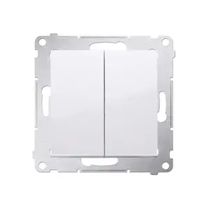 Электрический выключатель Kontakt‑Simon DW5A.01/11, пластиковый корпус, белый, IP20/IP44, 250 В AC, 16 A, 75×41 мм