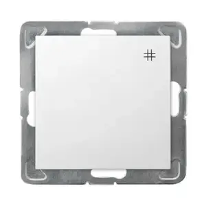 Wall switch Ospel ŁP-4Y/m/00 — single-module white, 16 A, 250 V, IP20, 71×71×40 mm