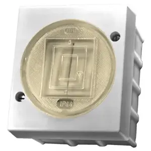 Electrical switch Ospel ŁNH-2L/00, double-pole, IP44, 250 V AC, 6 A, white, 67×39×85 mm