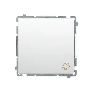 Pushbutton switch Kontakt-Simon BMD1.01/11, plastic housing, white, 250 V AC, 10 A, 75×41 mm