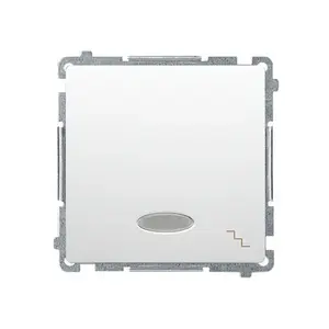 Electrical switch Kontakt‑Simon BMW6L.01/11, white, plastic housing, IP20/IP44, 250 V AC, 10 A, 75×41 mm