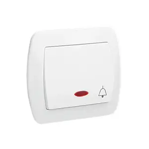 Pushbutton switch Kontakt-Simon AD1L/11, plastic housing, white, 250 V AC, 10 A, 90×37.5 mm