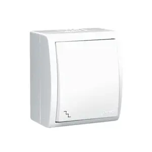 Electrical switch Kontakt-Simon AQW6/11, white, plastic housing, IP54, 250V AC, 10A, 60×48 mm