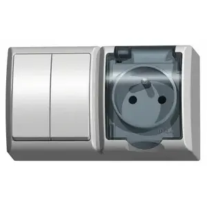 Smart switch Ospel ZH-Ł2G/00/d — white wall-mounted two-gang switch module