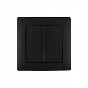 Double wall switch VCX LC 02 Black — 2-gang touch/rocker switch, flush mount