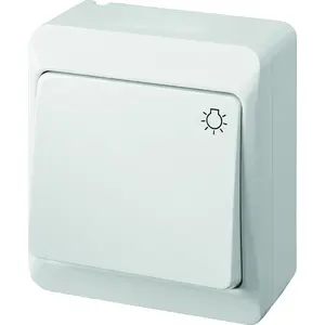 Surface-mounted switch ELEKTROPLAST ŁNT Hermes light white (model 0336-02)