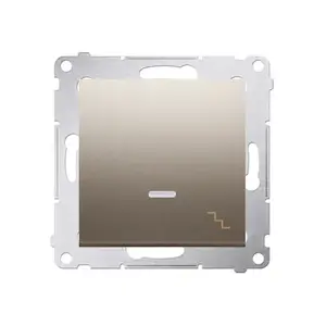 Electrical switch Kontakt-Simon DW6L.01/44 — plastic housing, gold, IP20/IP44, 250 V AC, 10 A, 75×41 mm