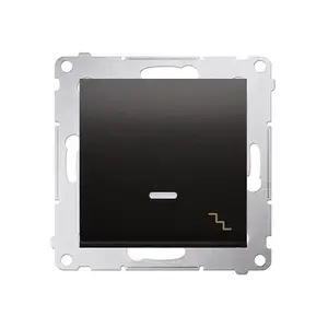 Electrical switch Kontakt-Simon DW6L.01/48 — anthracite plastic housing, 250 V AC, 10 A, IP20/IP44, 75×41 mm