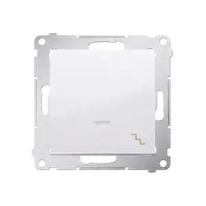 Электрический выключатель Kontakt‑Simon DW6L.01/11, белый, пластиковый корпус, IP20/IP44, 250 В AC, 10 A, 75×41 мм