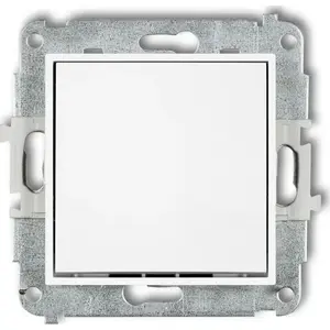 Single-pole push button switch Karlik MWP-4.1 white — wall-mounted control button