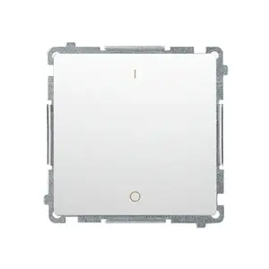 Electrical switch Kontakt‑Simon BMW2.01/11, plastic housing, white, 250 V AC, 10 A, IP20/IP44, 75×41 mm