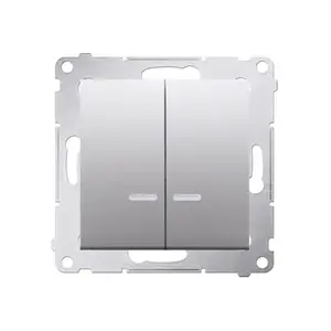 Electrical switch Kontakt-Simon DW5BL.01/43 — plastic housing, silver, 250 V AC, 10 A, IP20/IP44, 75×41 mm