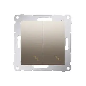 Electrical switch Kontakt-Simon DW6/2.01/44, plastic housing, gold, IP20/IP44, 250 V AC, 10 A, 75×41 mm