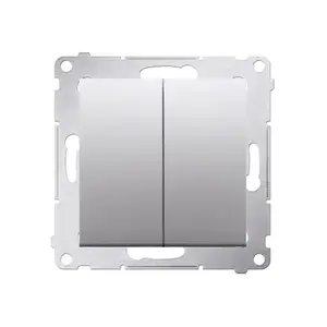 Electrical Pushbutton Switch Kontakt-Simon DP2.01/43 — Plastic Housing, Silver, 250V AC, 10A, 75×41 mm