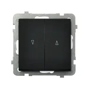 Wall switch Ospel ŁP-7R/m/33, single-pole 10 A, 250 V, IP20, black, 71×71×42 mm