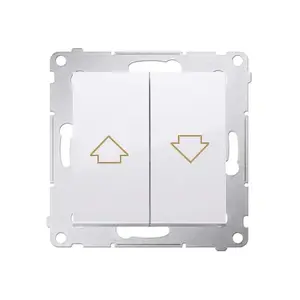 Pushbutton switch Kontakt-Simon DZP1.01/11, white plastic, 250 V AC, 10 A, 75×45 mm