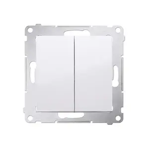 Pushbutton switch Kontakt-Simon DP2.01/11, plastic housing, white, 250 V AC, 10 A, 75×41 mm