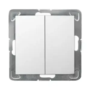 Wall switch Ospel ŁP-2Y/m/00 White — 16 A, 250 V, IP20, 71×71×40 mm