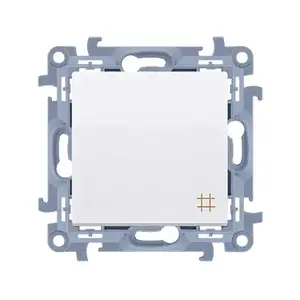 Electrical switch Kontakt‑Simon CW7.01/11, plastic housing, white, IP20/IP44, 250V AC, 10A, 77×42 mm