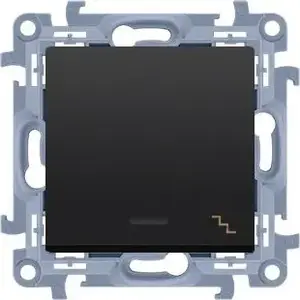 Модуль лестничного выключателя Kontakt-Simon с LED-подсветкой 10AX 250V~ винтовые клеммы черный мат CW6L.01/49