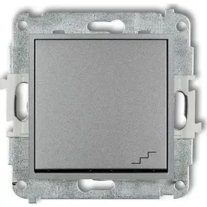 Stair switch Karlik 7MWP-3 silver metallic — momentary stairway switch, single-pole