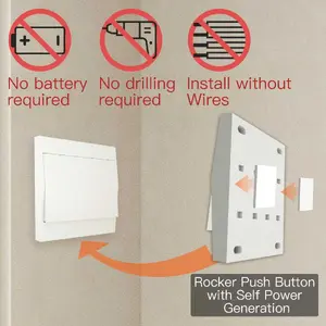 Schneider Electric wireless wall switch transmitter RT-D-ZEU1-W-EN kinetic one‑button battery‑free