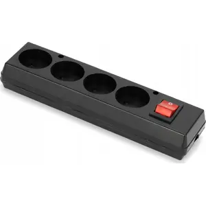 Socket unit MONTIS MT086-C four-gang with switches, modular 4x2 frame, black