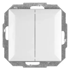 Double candle switch Opal WP-2P MOD.BIAŁY — white opal/pearl finish