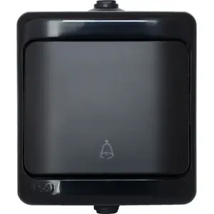 KOS BRYZA Push Button Doorbell IP54 10AX 250V black (model 180904)