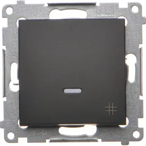 Switch module Kontakt‑Simon Simon 54 cross switch with LED backlight 10AX 250V quick‑connect black matte DW7L.01/49