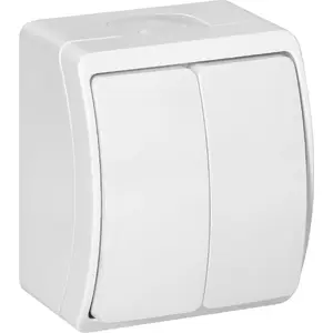 Wall-mounted ORNO AQUATIC candle-style switch OR-OE-7101/W, IP44, white