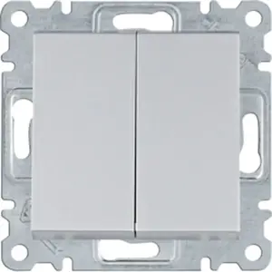 Hager WL0042 silver serial/candelabra switch — wall-mounted electrical switch, single-gang