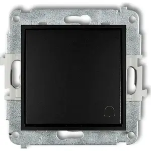 Karlik MINI кнопка / звонок черный матовый модель 12MWP-4, одноклавишный низкопрофильный модуль