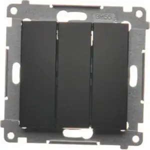 Switch module Kontakt-Simon 54 triple switch with LED illumination 10AX 250V quick-connect black matte DW31L.01/49