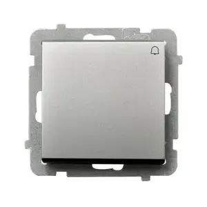Wall switch Ospel ŁP-6R/m/38, silver, IP20, 250 V AC, 10 A, 71×71×42 mm