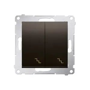 Elektriskais slēdzis Kontakt-Simon DW6/2.01/46 — bronzas krāsa, plastmasas korpuss, 250 V AC, 10 A, IP20/IP44, 75×41 mm