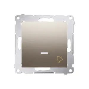 Pushbutton switch Kontakt-Simon DD1L.01/44 — Gold, 250V AC, 10A, Plastic housing, 75×41 mm