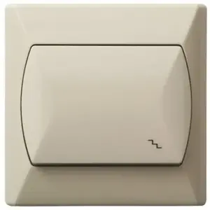 Electrical switch Ospel ŁP-3A/01 — single-pole wall switch, 250V AC, 10A, IP20, beige, 82×82×36 mm