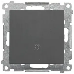 Модуль кнопки звонка Kontakt‑Simon TD1.01/116 10 A, 250 V~, быстрые клеммы, матовый графит