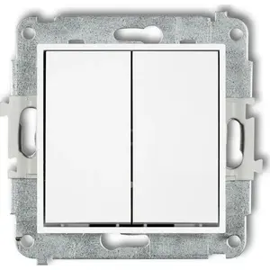 Wall-mounted candle switch Karlik MWP-2 white — two-way miniature mechanical switch