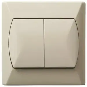 Electrical switch Ospel ŁP-2A/01 — single-pole, 10 A, 250 V, beige, 82×82×36 mm