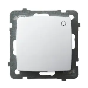 Wall switch Ospel ŁP-6S/m/00 White, 1-gang, IP20, 250 V AC, 10 A, 71×71×42 mm
