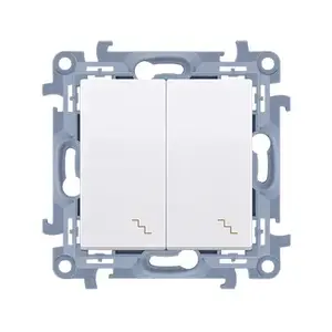 Electrical switch Kontakt-Simon CW6/2.01/11 — white plastic, 250 V AC, 10 A, IP20/IP44, 77×42 mm